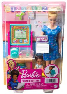 Set mobilier cu papusa Barbie blonda - Mattel