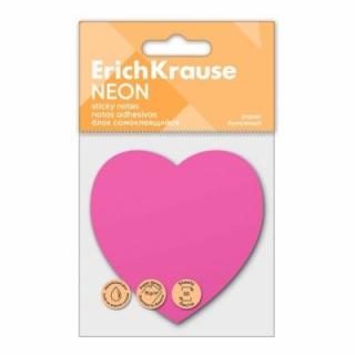 Stick notes hartie inima neon 50 coli pink erich 61725