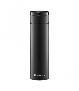 Sticla termica cu indicator de temperat 420ml negru 42191