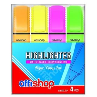 Textmarker fluorescent 4cul/set offishop of391