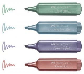 Textmarker set 4 metalizat faber castel fc154624