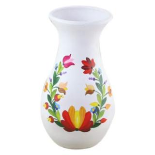Vaza din ceramica pictat manual 27 cm flori/etno