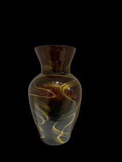 Vaza din sticla 20.5cm gold glass roz