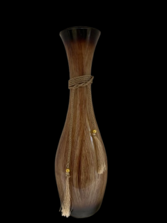 Vaza din sticla 36cm gold glass maro cu auriu