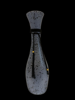 Vaza din sticla gold glass gri cu franjuri 37cm