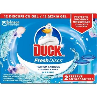Duck Fresh Discs Rezerve Odorizant Gel pentru Toaleta, 12 bucati