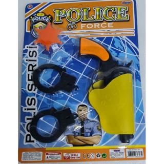 Jucarie Set Politie cu Pistol, Catuse si Insigna, 3+ ani