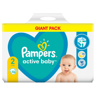 Pampers Active Baby Scutece Nr. 2, 4-8 kg , 96 bucati