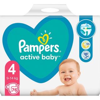 Pampers Active Baby Scutece Nr. 4, 9-14 kg, 76 bucati