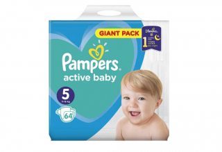 Pampers Active Baby Scutece Nr. 5, 11-16 kg, 64 bucati