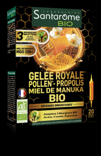 LAPTISOR DE MATCA, POLEN, PROPOLIS, MANUKA BIO 20 FIOLE