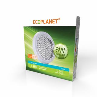 Plafoniera aplicata LED Ecoplanet, rotunda D210mm, 6W, 540LM, lumina rece 6500k, sticla transparenta, alb