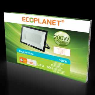 Proiector LED Ecoplanet Tablet, 200W (1000W), 18000LM, F, lumina rece 6500K, IP65