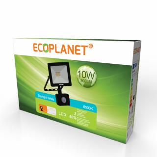 Proiector LED + Senzor, Ecoplanet, Slim Tablet SMD, 10W (70W), 900LM, 220V, lumina rece 6500k