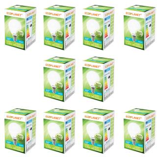 Set 10 buc - Bec LED Ecoplanet glob mic G45, E14, 5W (40W), 450 LM, F, lumina rece 6500K, Mat