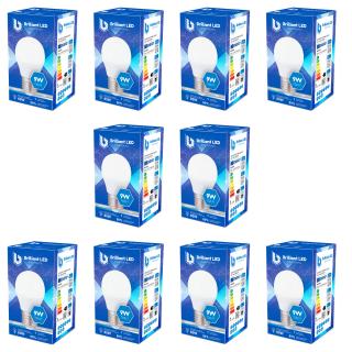 Set 10 Buc - Bec sferic Brilliant LED, 9W 60W, 720lm, lumina rece 6500k, 220V, E27