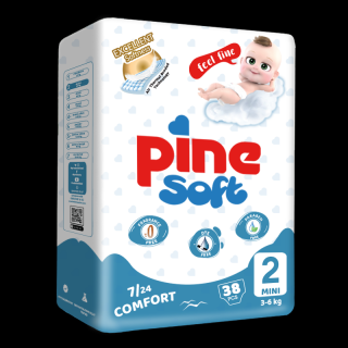 Scutece pentru bebelusi Pine Soft - Pachet Eco - Pine Mini 3-6 kg x 38 buc