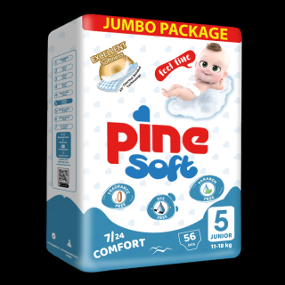 Scutece pentru bebelusi Pine Soft - Pachet Jumbo - Pine Junior 11-18 kg x 56 buc