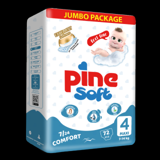 Scutece pentru bebelusi Pine Soft - Pachet Jumbo - Pine Maxi 7-14 kg x 72 buc