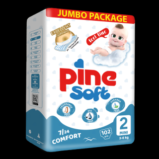 Scutece pentru bebelusi Pine Soft - Pachet Jumbo - Pine Mini 3-6 kg x 102 buc