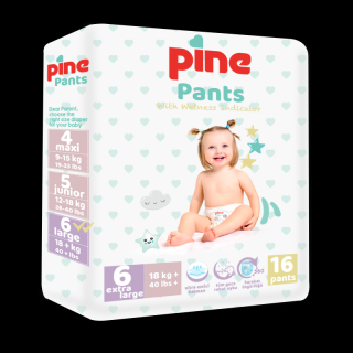 Scutece tip chilot pentru bebelusi Pine Pants - Pachet Eco - Pine Extra Large +18 kg x 16 buc