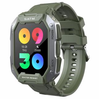 Smartwatch Tio Stil Militar Rezistenta la apa IP68 Inot Bataile inimii Monitorizeaza Oxigen din sange Fitness24 Sporturi Army Verde