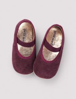 Ballerina Shoe w Elastic Wine Suede