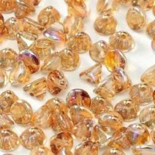 Margele cehesti Button 4 mm Crystal Brown Rainbow