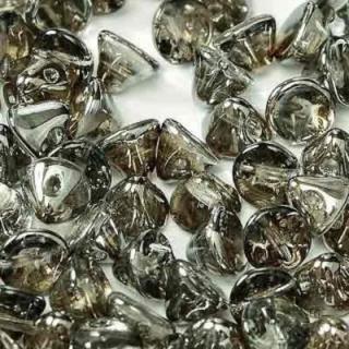 Margele cehesti Button 4 mm Crystal Chrome