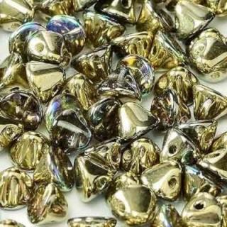 Margele cehesti Button 4 mm Crystal Golden Rainbow