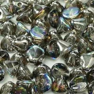 Margele cehesti Button 4 mm Crystal Graphite Rainbow