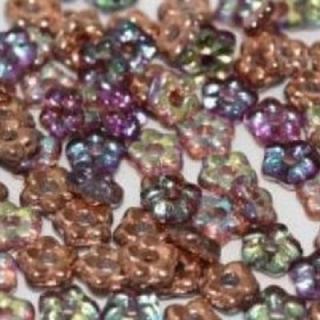 Margele cehesti  Floare nu ma uita 5 mm Crystal copper rainbow