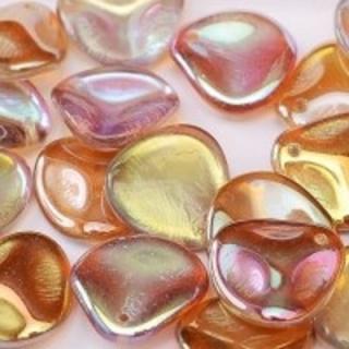 Margele cehesti Rose petal 14x13 mm Crystal brown rainbow