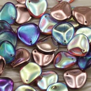 Margele cehesti Rose petal 14x13 mm Crystal copper rainbow