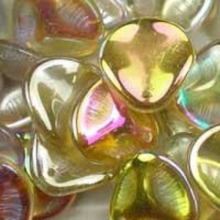 Margele cehesti Rose petal 14x13 mm Crystal lemon rainbow