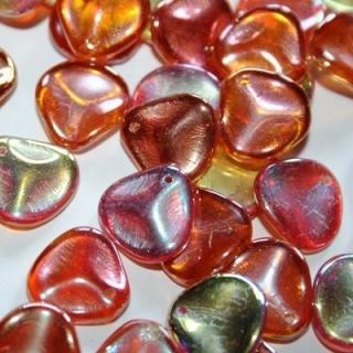 Margele cehesti Rose petal 14x13 mm Crystal orange rainbow