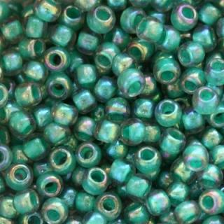 Margele Toho Round 11 0 inside color rainbow lt sapphire opaque teal TR 11 1833