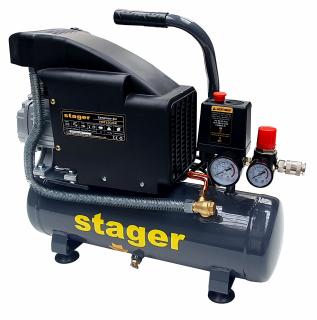 Compresor aer Stager HM1010K 4530101010, 6L, 8bar, 126L min, monofazat, angrenare directa