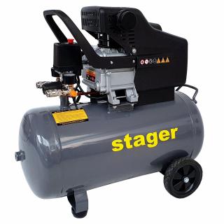 Compresor aer Stager HM2050B 4530102050, 50L, 8bar, 200L min, monofazat, angrenare directa