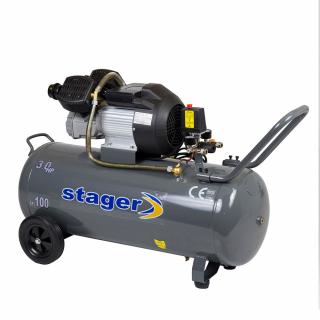 Compresor aer Stager HM3100V 4530103100, 100L, 8bar, 356L min, monofazat, angrenare directa