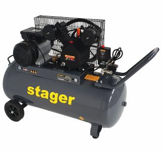 Compresor aer Stager HMV0.25 100 , 100L, 8bar, 324L min, monofazat, angrenare curea - Resigilat