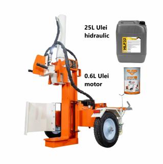 Despicator lemne RURIS DLVH2200, 22T, benzina, 7 CP, tractabil, Dmax 500mm + ulei hidraulic si ulei motor