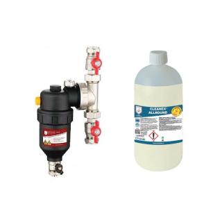 Filtru antimagnetita Chemstal Cleanex MAG HF1 3 4 cu solutie Cleanex Allround, protejeaza centrala termica