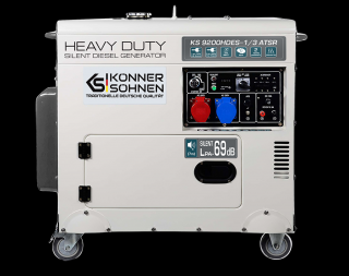 Generator de curent diesel Konner  Sohnen KS 9200HDES-1 3 ATSR Silent, 7.5kW, insonorizat, Diesel Euro 5, monofazat trifazat, 18CP