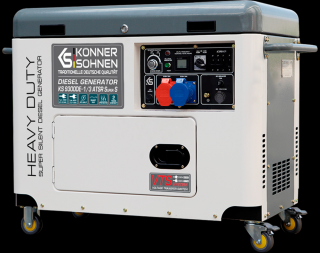 Generator de curent diesel Konner  Sohnen KS 9300DE-1 3 ATSR SUPER SILENT, 230 400V, max. 7.5kW, motor Diesel 18CP, insonorizat, EURO 5