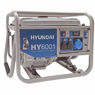 Generator de curent pe benzina monofazic 6 kW Hyundai HY6001 + kit de roti