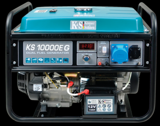 Generator de curent pe gaz   benzina Konner  Sohnen KS 10000E G, 8.0 kW, benzina   GPL, 18 CP, monofazat, AVR, bobinaj cupru, pornire electrica