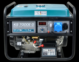 Generator de curent pe gaz   benzina Konner  Sohnen KS 7000E G, 5.5 kW, benzina   GPL, 13 CP, monofazat, AVR, bobinaj cupru, pornire electrica