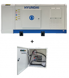 Generator de curent trifazat cu motor diesel HYUNDAI DHY20L, 22 KVA max. + Automatizare