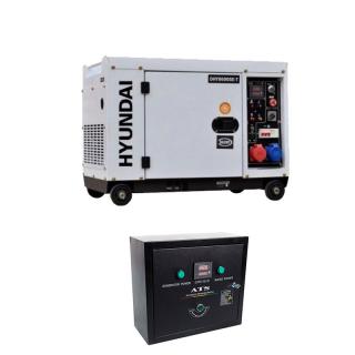 Generator de curent trifazat cu motor diesel HYUNDAI DHY8600SE-T cu automatizare trifazica HYUNDAI AC-ATS12-3P - Resigilat